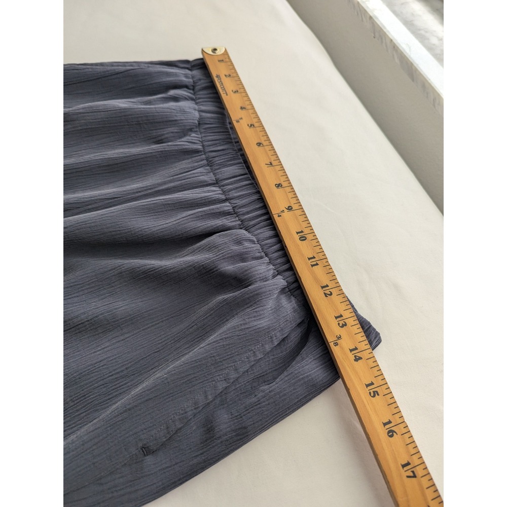 Pure Jill Wide Leg Crinkle Pants Women S Petite Gray Sand-Washed Tencel Modal - Picture 6 of 9